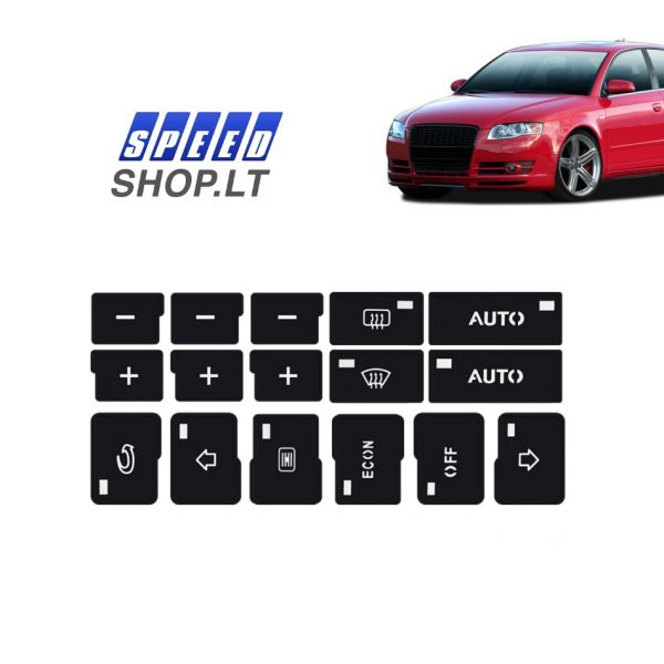 AUDI A4 (B6-B7) klimato kontrolės mygtukų lipdukai